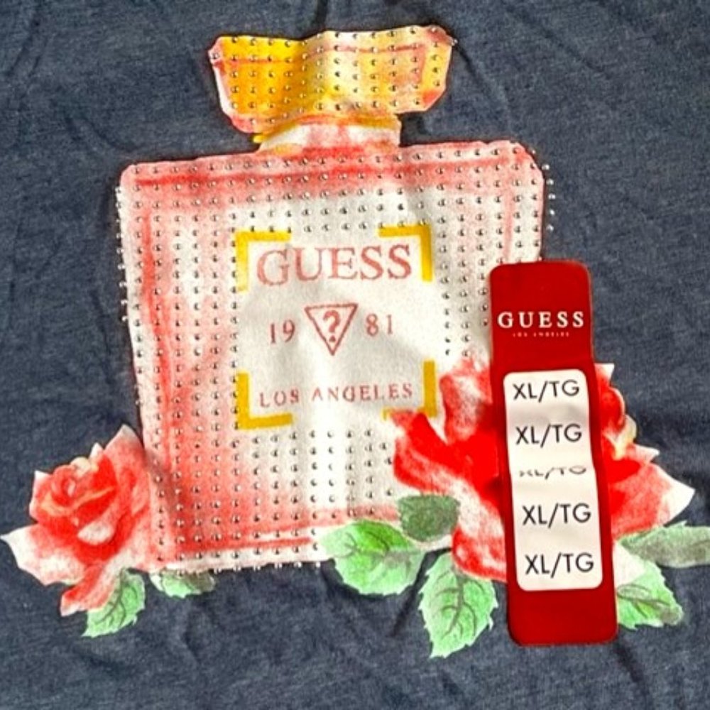 GUESS Perfume Bottle Embellished Graphic Tee - *NWT - Size XL